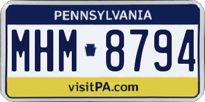 PA license plate MHM8794