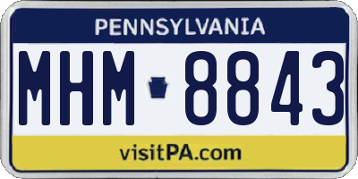 PA license plate MHM8843