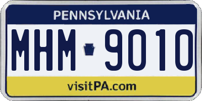 PA license plate MHM9010