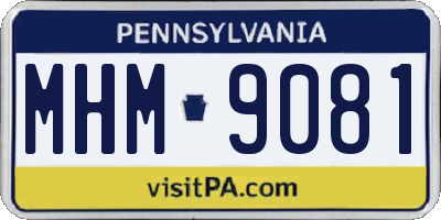PA license plate MHM9081