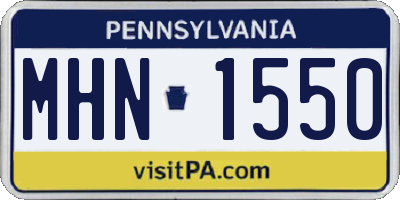 PA license plate MHN1550
