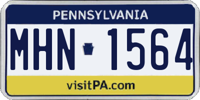 PA license plate MHN1564