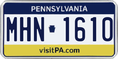 PA license plate MHN1610