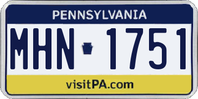 PA license plate MHN1751