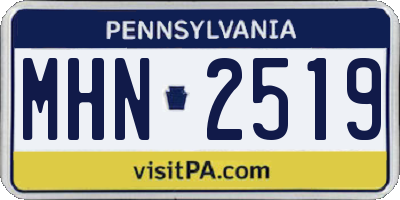 PA license plate MHN2519