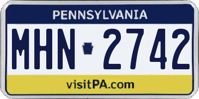 PA license plate MHN2742