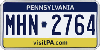 PA license plate MHN2764