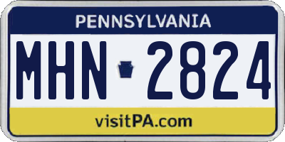 PA license plate MHN2824