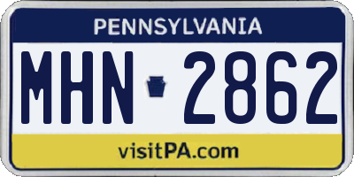 PA license plate MHN2862