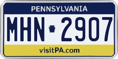 PA license plate MHN2907