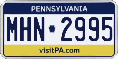 PA license plate MHN2995