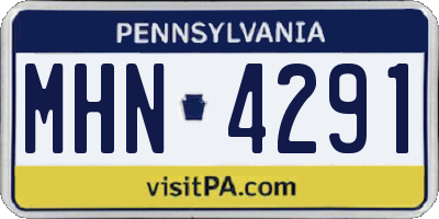 PA license plate MHN4291