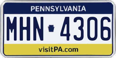 PA license plate MHN4306