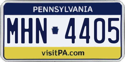 PA license plate MHN4405
