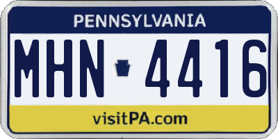 PA license plate MHN4416