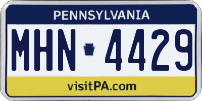 PA license plate MHN4429