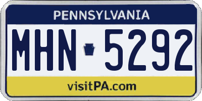 PA license plate MHN5292