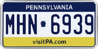 PA license plate MHN6939