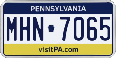 PA license plate MHN7065