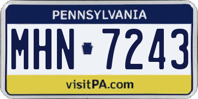 PA license plate MHN7243