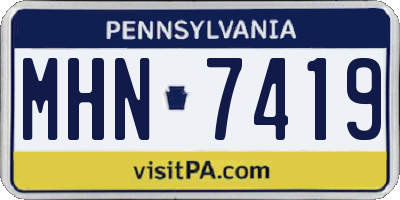 PA license plate MHN7419