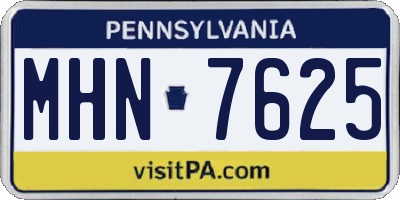 PA license plate MHN7625