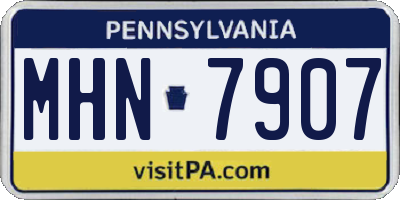 PA license plate MHN7907