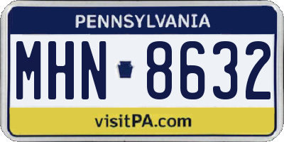 PA license plate MHN8632