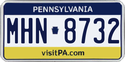 PA license plate MHN8732