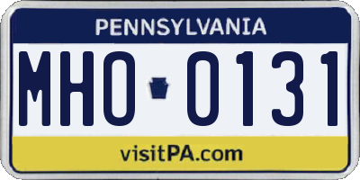 PA license plate MHO0131