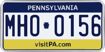PA license plate MHO0156