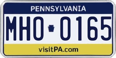 PA license plate MHO0165