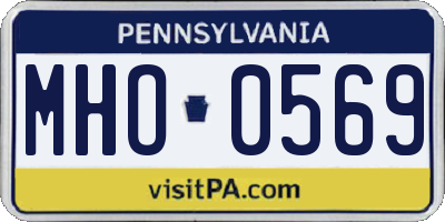 PA license plate MHO0569