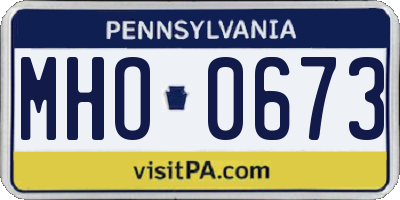 PA license plate MHO0673