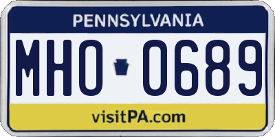 PA license plate MHO0689