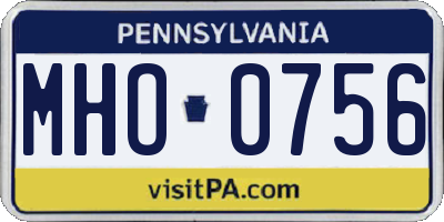 PA license plate MHO0756