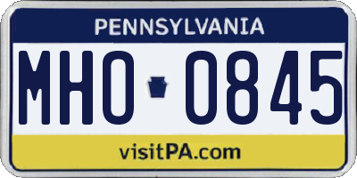 PA license plate MHO0845