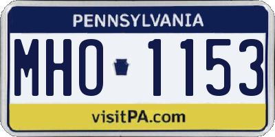 PA license plate MHO1153