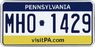 PA license plate MHO1429