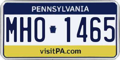 PA license plate MHO1465