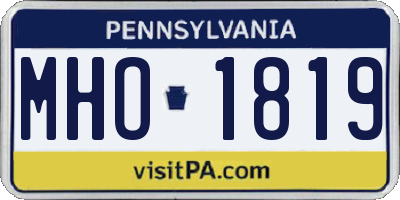 PA license plate MHO1819