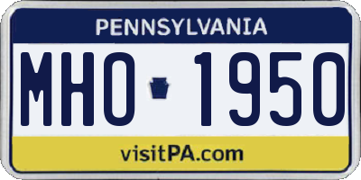 PA license plate MHO1950