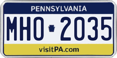 PA license plate MHO2035