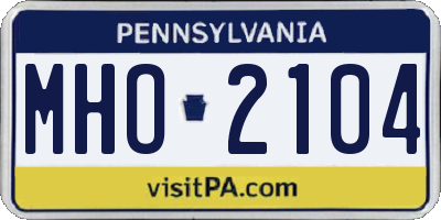 PA license plate MHO2104