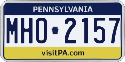 PA license plate MHO2157