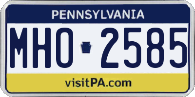 PA license plate MHO2585