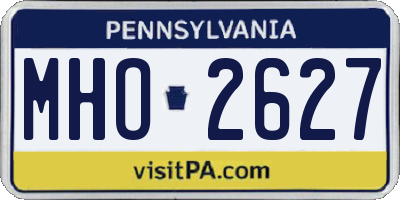 PA license plate MHO2627