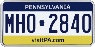PA license plate MHO2840