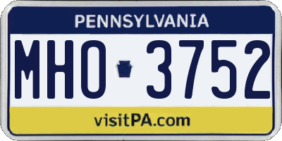 PA license plate MHO3752