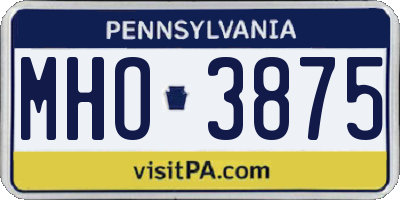 PA license plate MHO3875